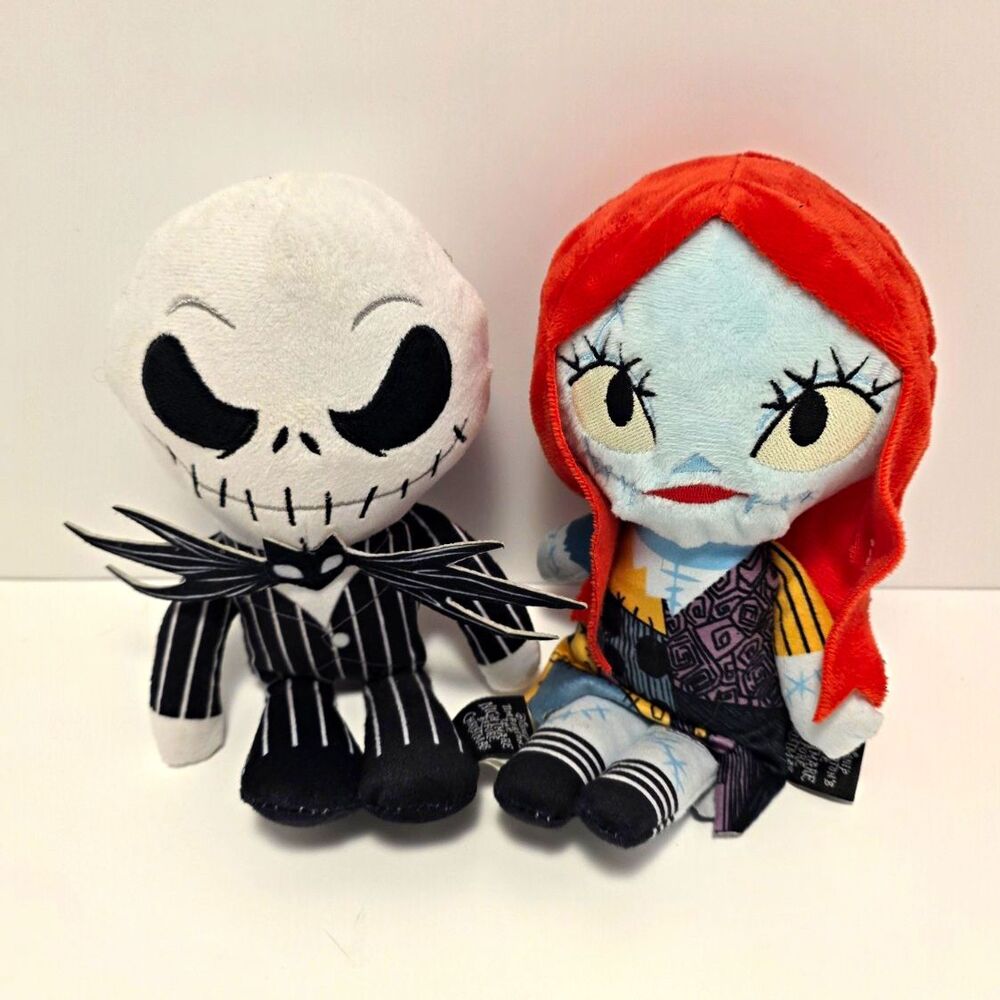 Disney The Nightmare Before Christmas Jack Skellington & Sally Plush Dolls Set